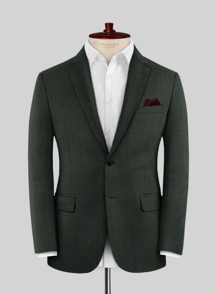 Napolean Bob Weave Green Wool Suit - StudioSuits