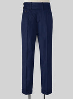 Napolean Bottle Blue Double Gurkha Wool Trousers - StudioSuits