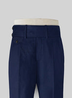 Napolean Bottle Blue Double Gurkha Wool Trousers - StudioSuits