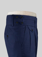 Napolean Bottle Blue Double Gurkha Wool Trousers - StudioSuits