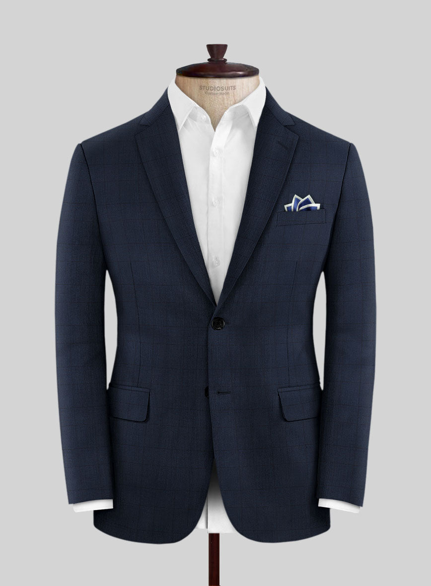 Napolean Classic English Blue Check Jacket - StudioSuits