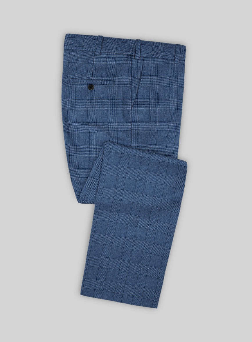 Napolean Classic Royal Blue Check Pants - StudioSuits
