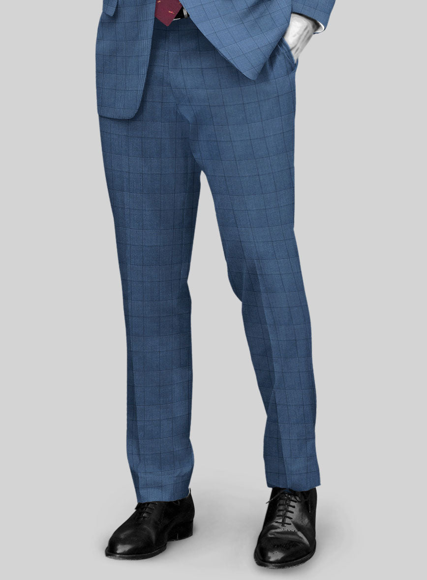 Napolean Classic Royal Blue Check Pants - StudioSuits