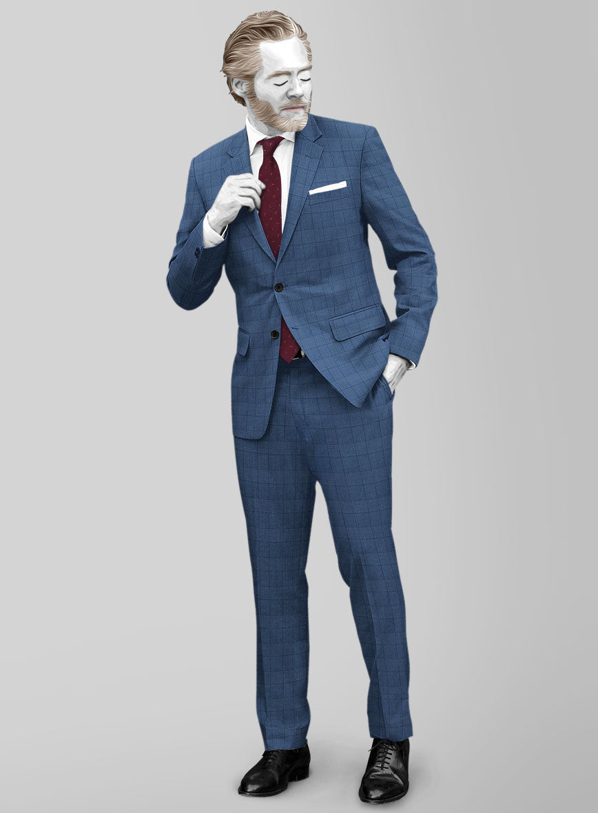 Napolean Classic Royal Blue Check Suit - StudioSuits