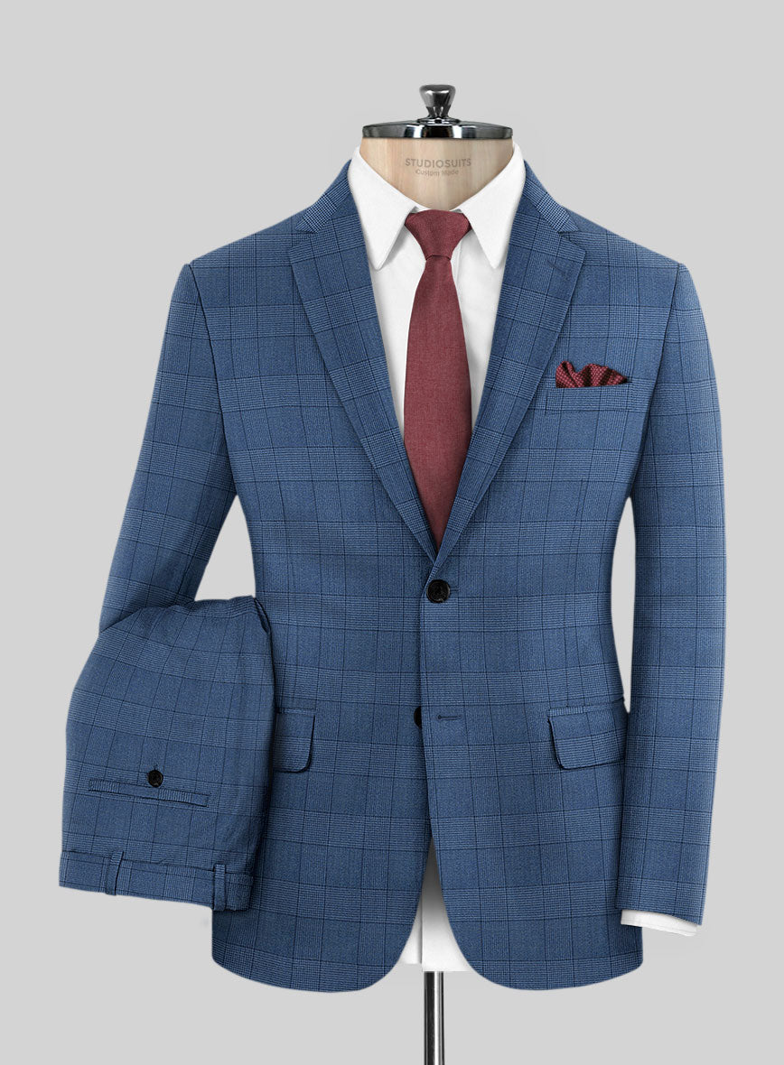 Napolean Classic Royal Blue Check Suit - StudioSuits