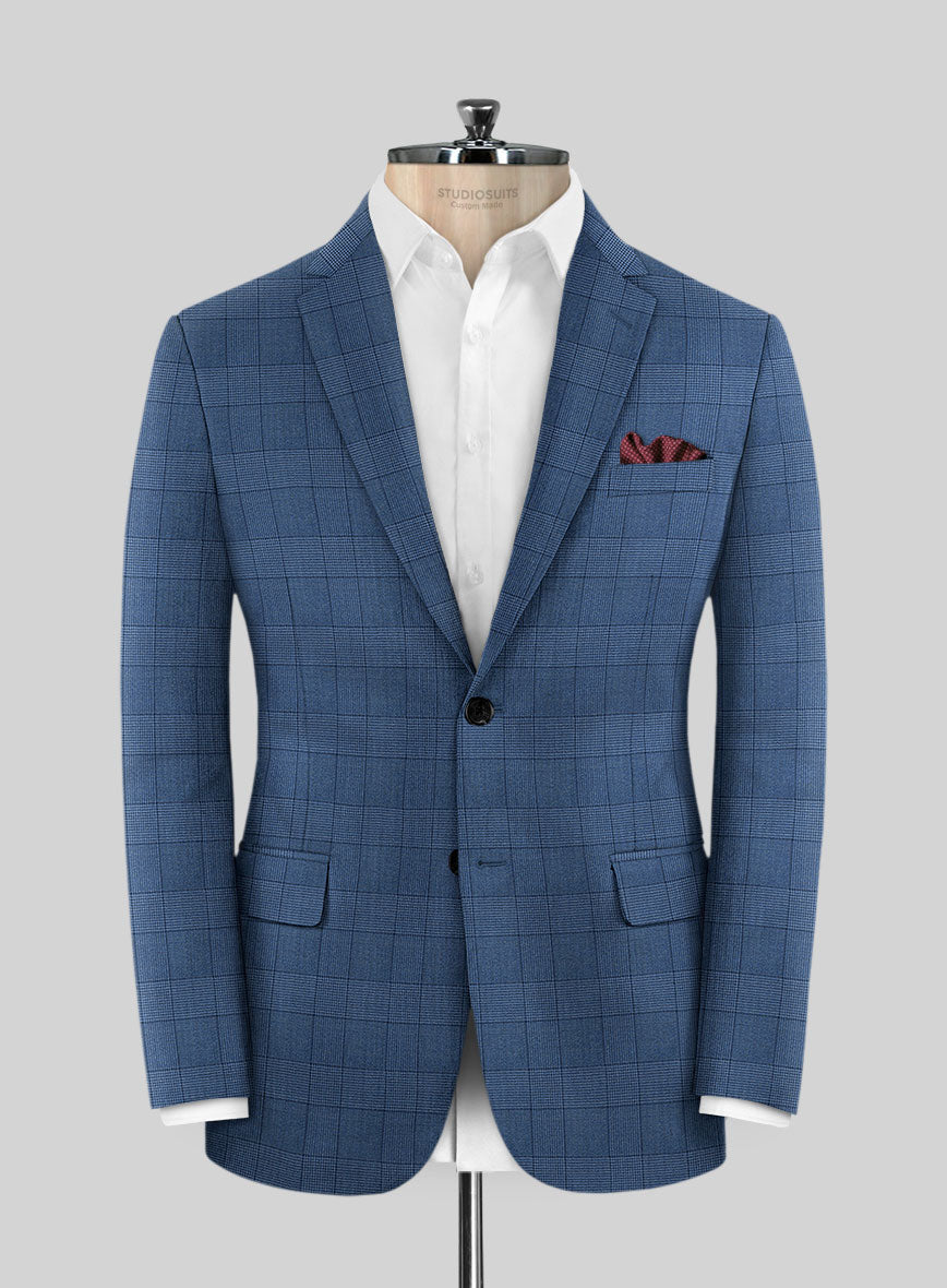 Napolean Classic Royal Blue Check Suit - StudioSuits