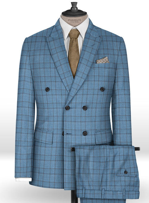 Napolean Corro Blue Wool Suit - StudioSuits