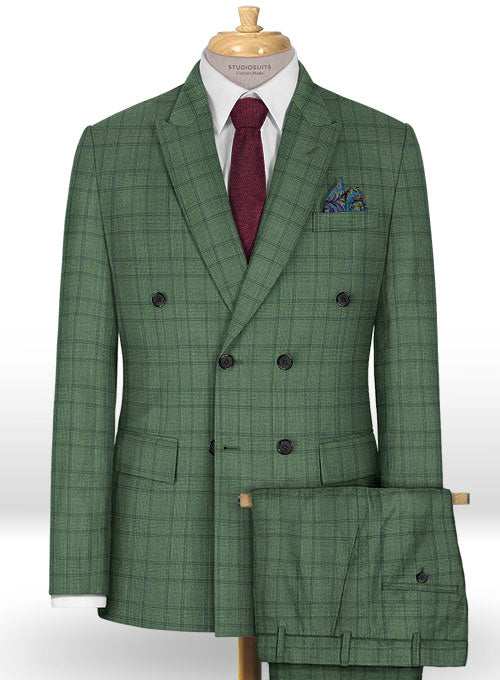 Napolean Corro Green Wool Suit - StudioSuits