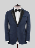 Napolean Cosmic Blue Wool Tuxedo Jacket - StudioSuits