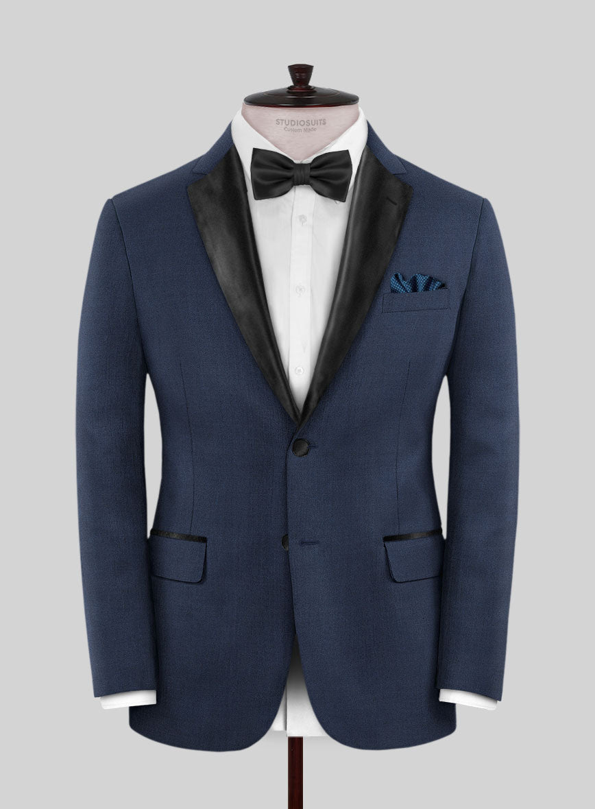 Napolean Cosmic Blue Wool Tuxedo Suit - StudioSuits