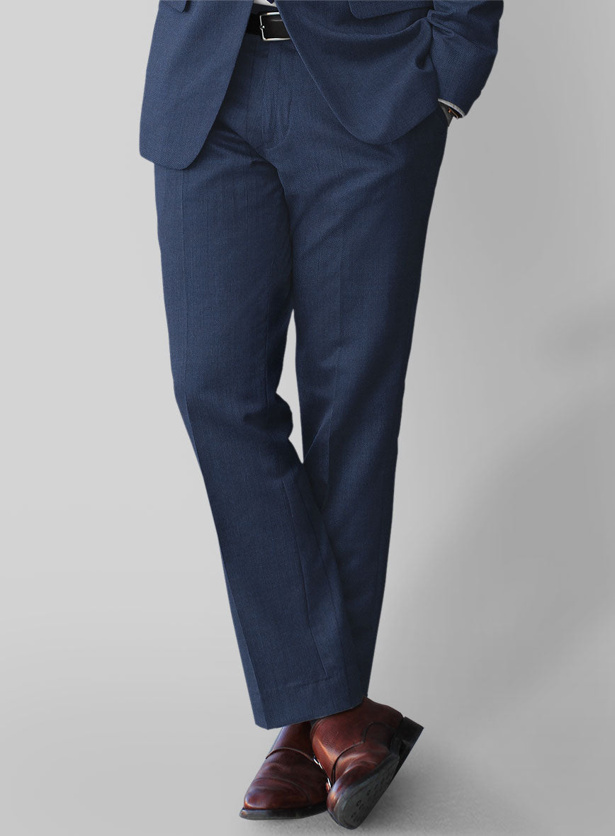 Napolean Cosmic Blue Wool Pants - StudioSuits
