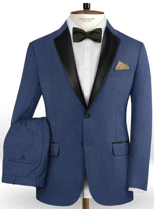 Napolean Cosmo Blue Wool Tuxedo Suit - StudioSuits