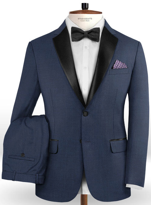 Napolean Cuba Blue Wool Tuxedo Suit - StudioSuits