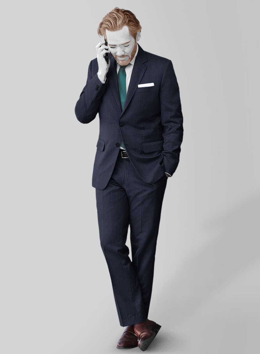 Napolean Dark Blue Glen Suit - StudioSuits