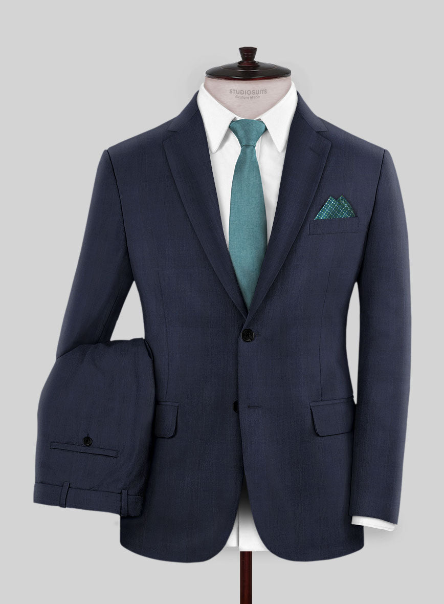 Napolean Dark Blue Glen Suit - StudioSuits