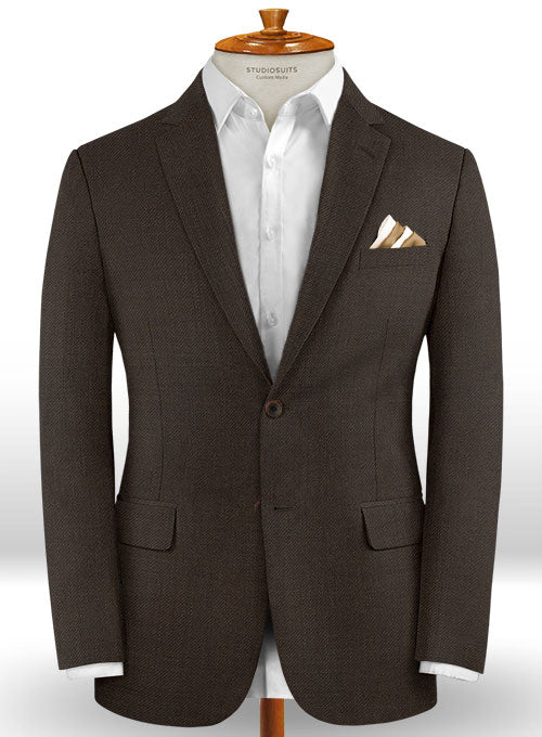 Napolean Dark Brown Wool Jacket - StudioSuits