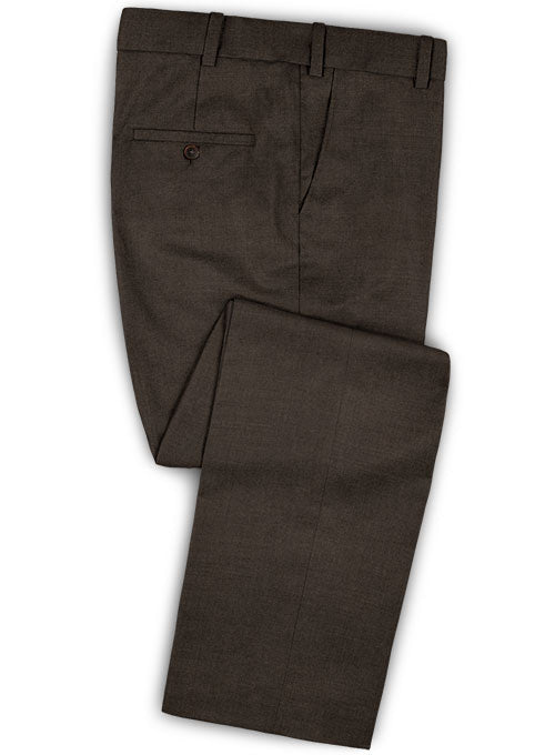 Napolean Dark Brown Wool Pants - StudioSuits