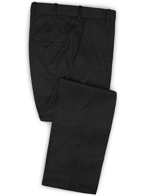 Napolean Dark Charcoal Wool Pants - StudioSuits