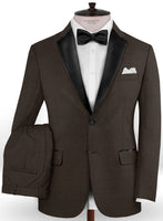 Napolean Dark Brown Wool Tuxedo Suit - StudioSuits