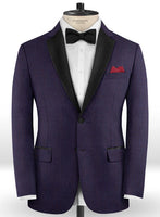 Napolean Eggplant Wool Tuxedo Suit - StudioSuits