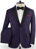 Napolean Eggplant Wool Tuxedo Suit - StudioSuits