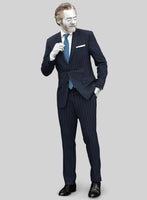 Napolean Eloyi Stripe Blue Wool Suit - StudioSuits