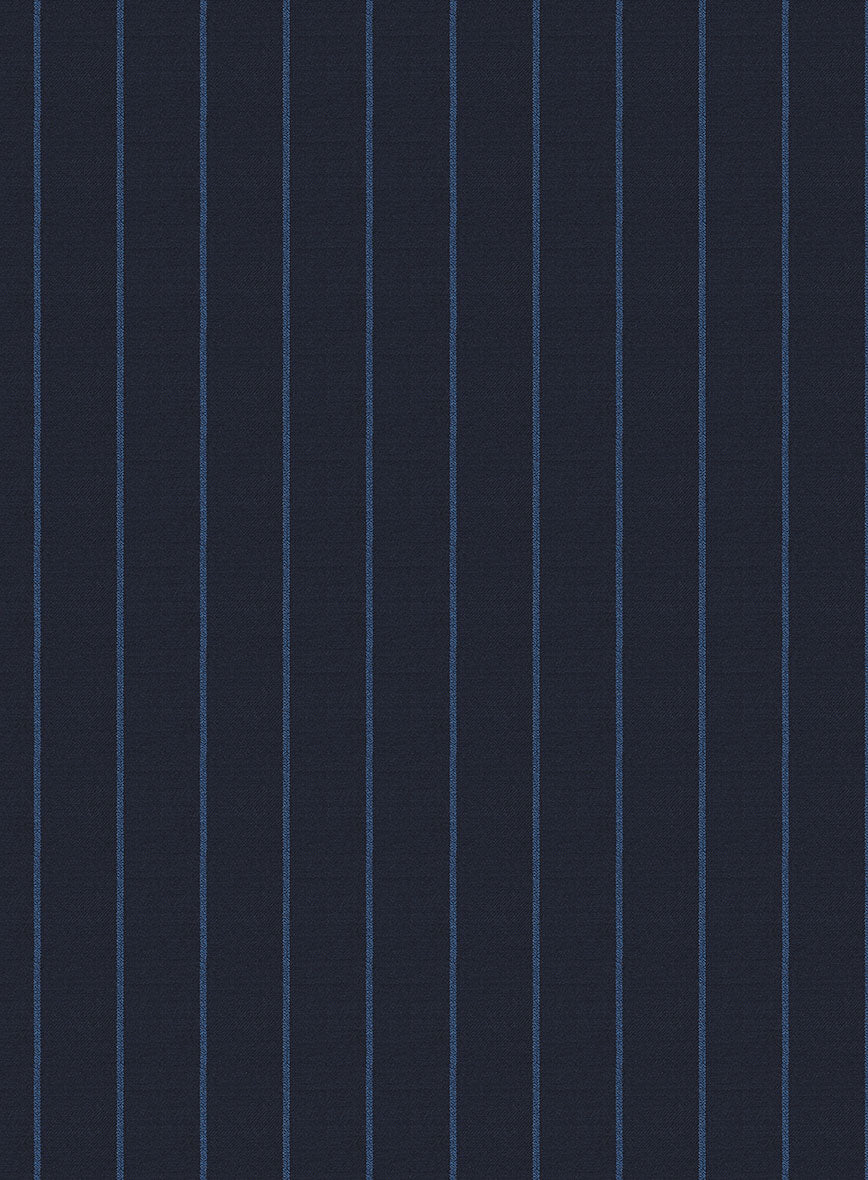 Napolean Eloyi Stripe Blue Wool Pants - StudioSuits