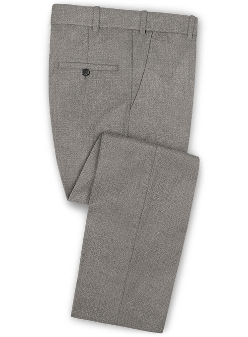 Napolean Flat Gray Wool Pants - StudioSuits