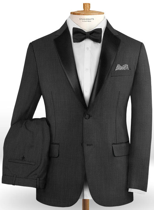Napolean Gino Dark Gray Wool Tuxedo Suit - StudioSuits