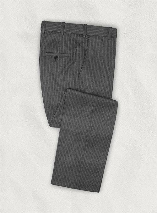 Napolean Gray Stripe Wool Pants - StudioSuits