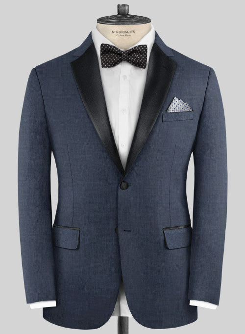 Napolean Highball Blue Wool Tuxedo Jacket - StudioSuits