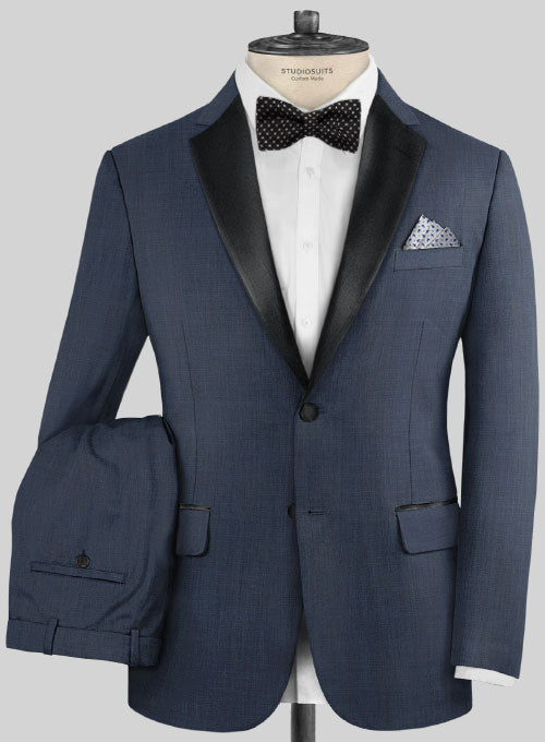 Napolean Highball Blue Wool Tuxedo Suit - StudioSuits