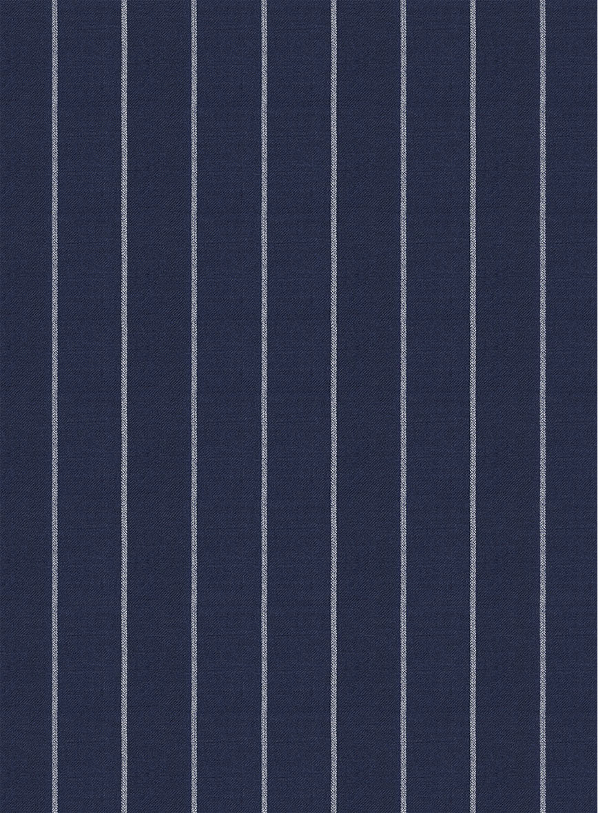 Napolean Ikel Stripe Space Blue Wool Pants - StudioSuits