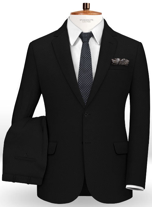 Napolean Imperial Black Wool Suit - StudioSuits