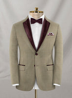Napolean Infantary Khaki Wool Tuxedo Jacket - StudioSuits