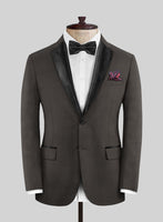 Napolean Intense Brown Wool Tuxedo Jacket - StudioSuits