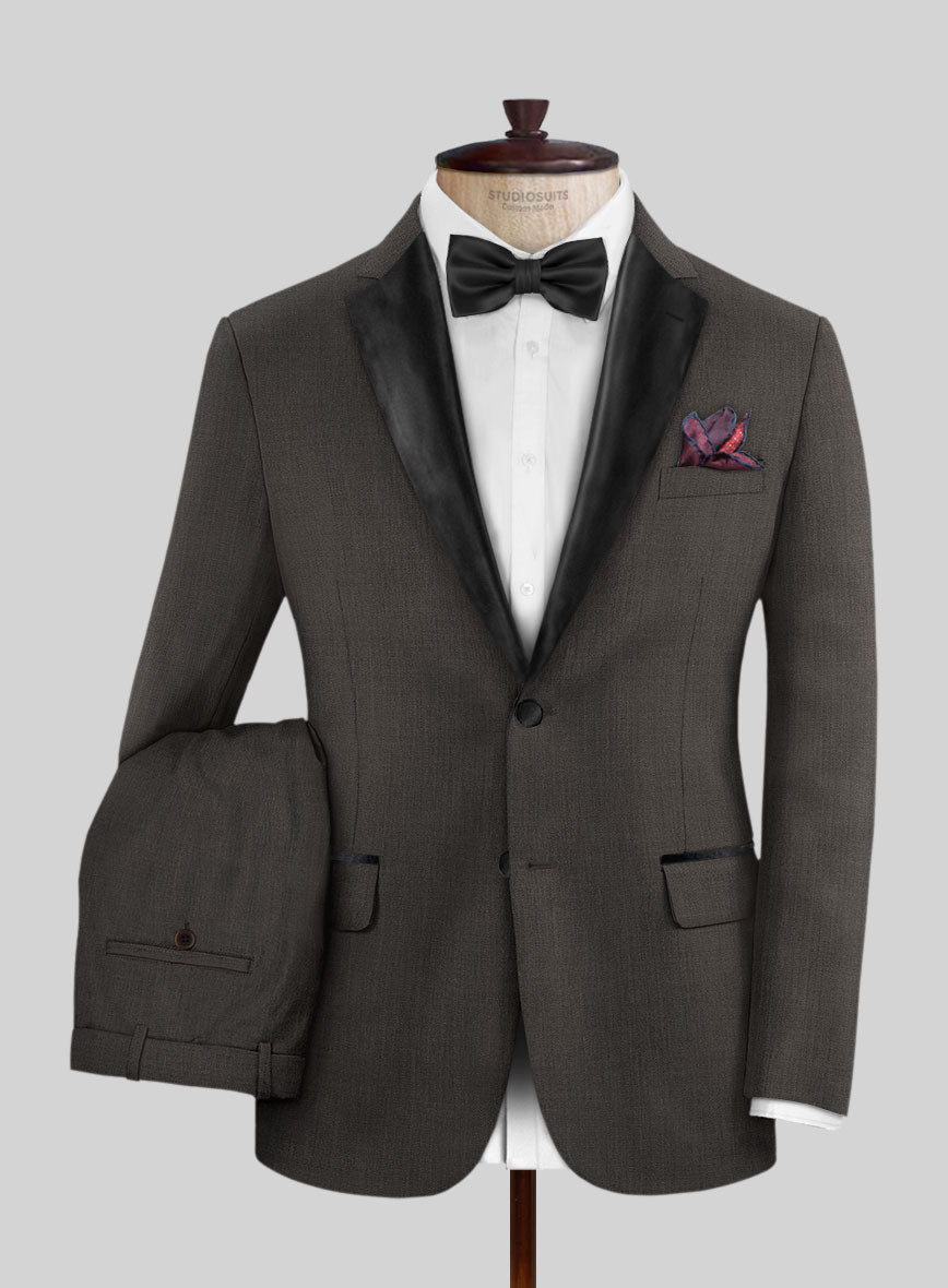 Napolean Intense Brown Wool Tuxedo Suit - StudioSuits