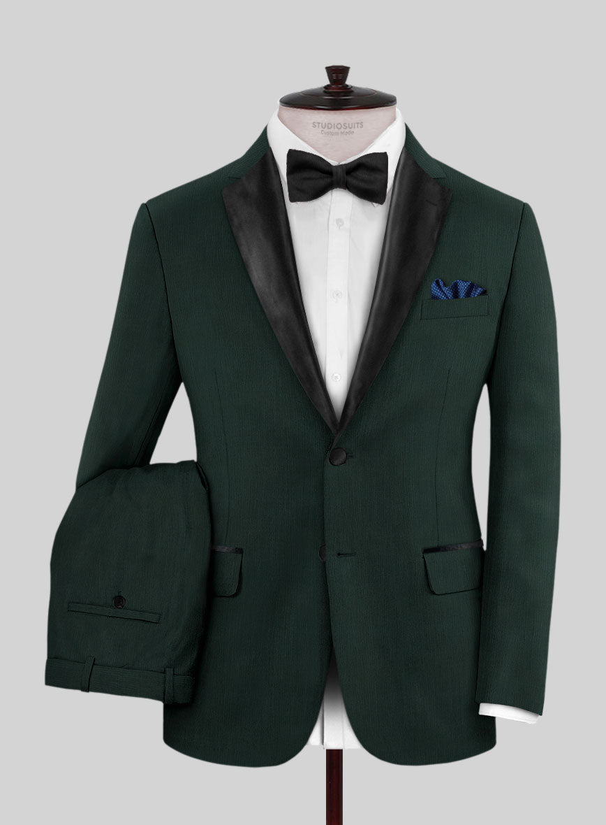 Napolean Intense Green Wool Tuxedo Suit - StudioSuits