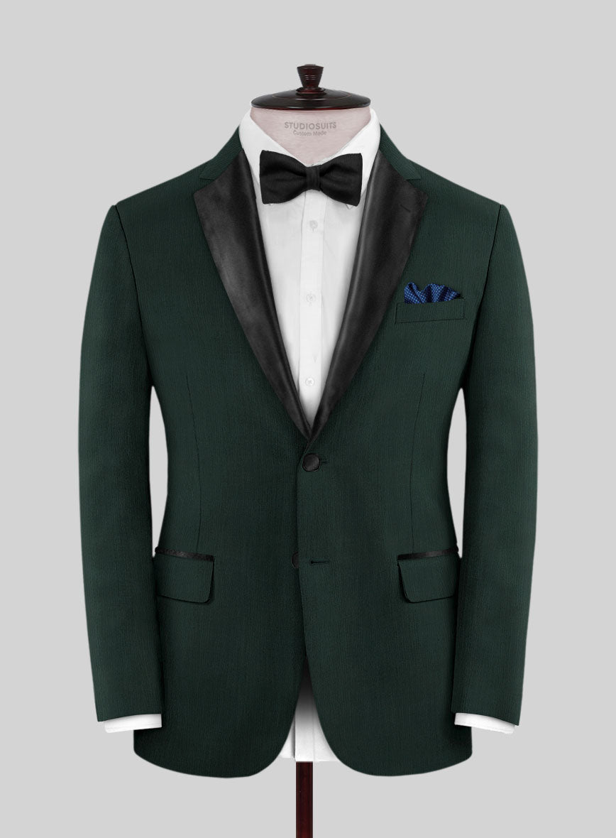Napolean Intense Green Wool Tuxedo Suit - StudioSuits