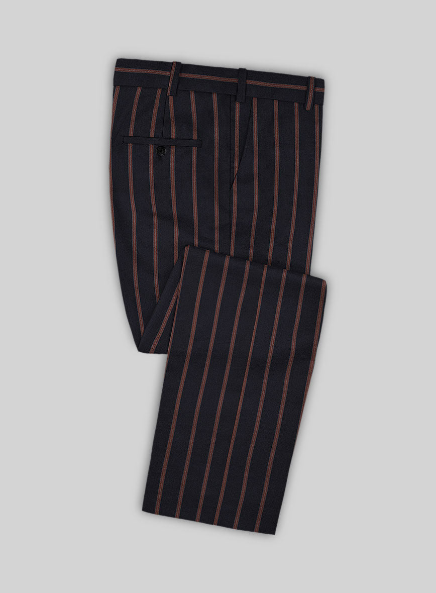 Napolean Ipai Stripe Black Wool Pants - StudioSuits