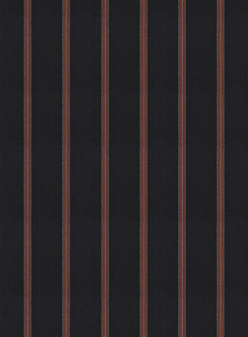 Napolean Ipai Stripe Black Wool Pants - StudioSuits