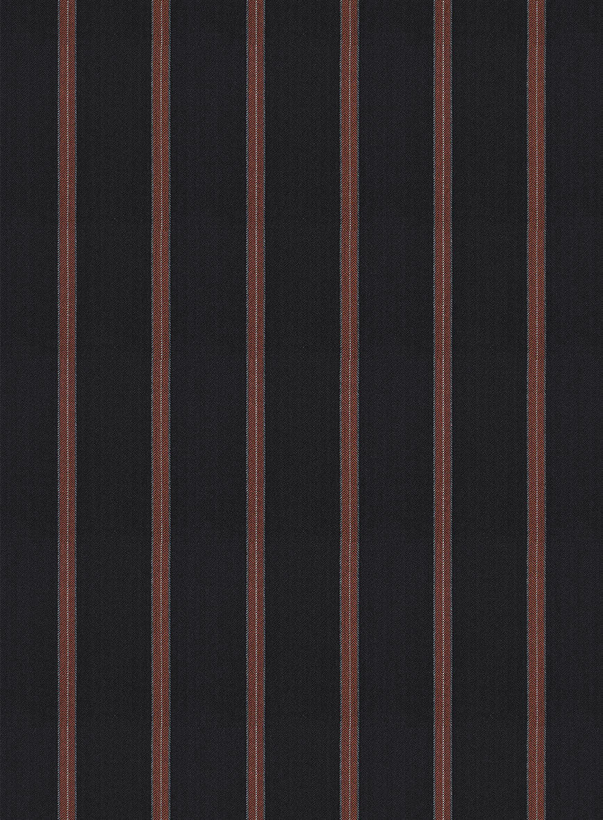 Napolean Ipai Stripe Black Wool Suit - StudioSuits