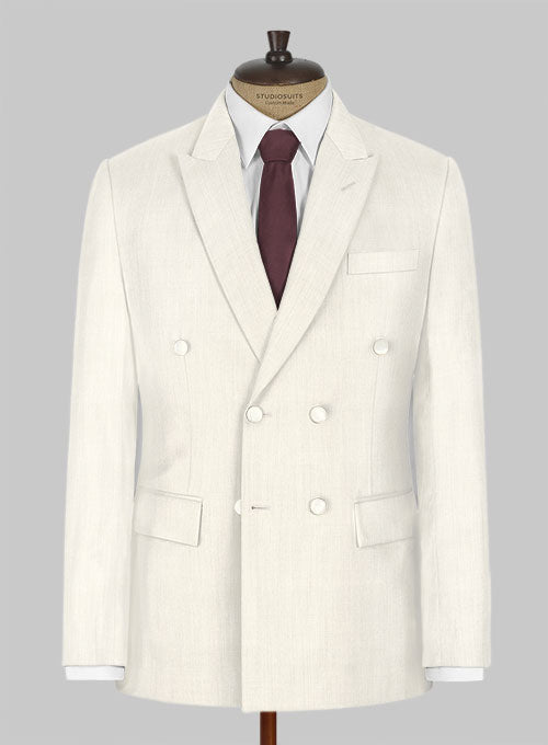 Ivory Double Breasted Dinner Jacket - StudioSuits