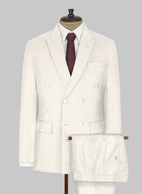 Ivory Double Breasted Dinner Suit - StudioSuits