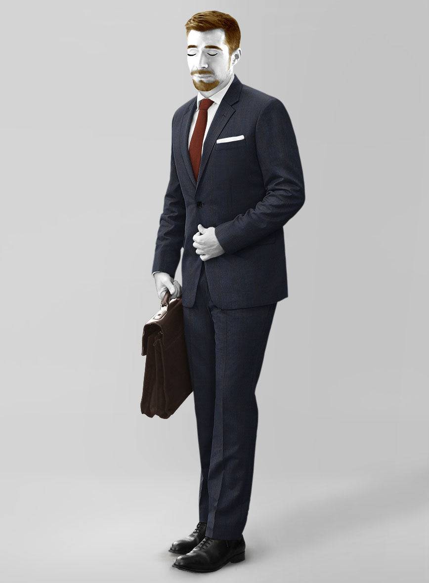 Napolean Knight Blue Check Suit - StudioSuits