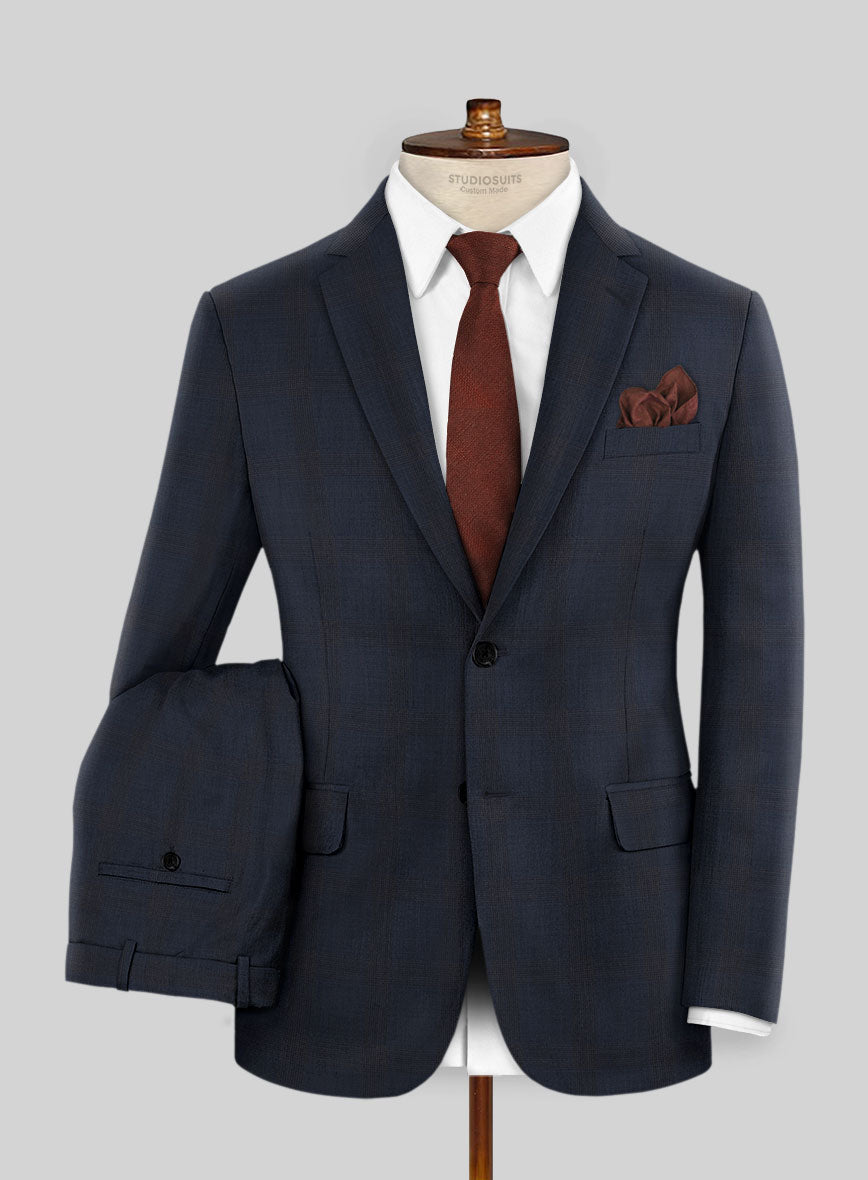 Napolean Knight Blue Check Suit - StudioSuits
