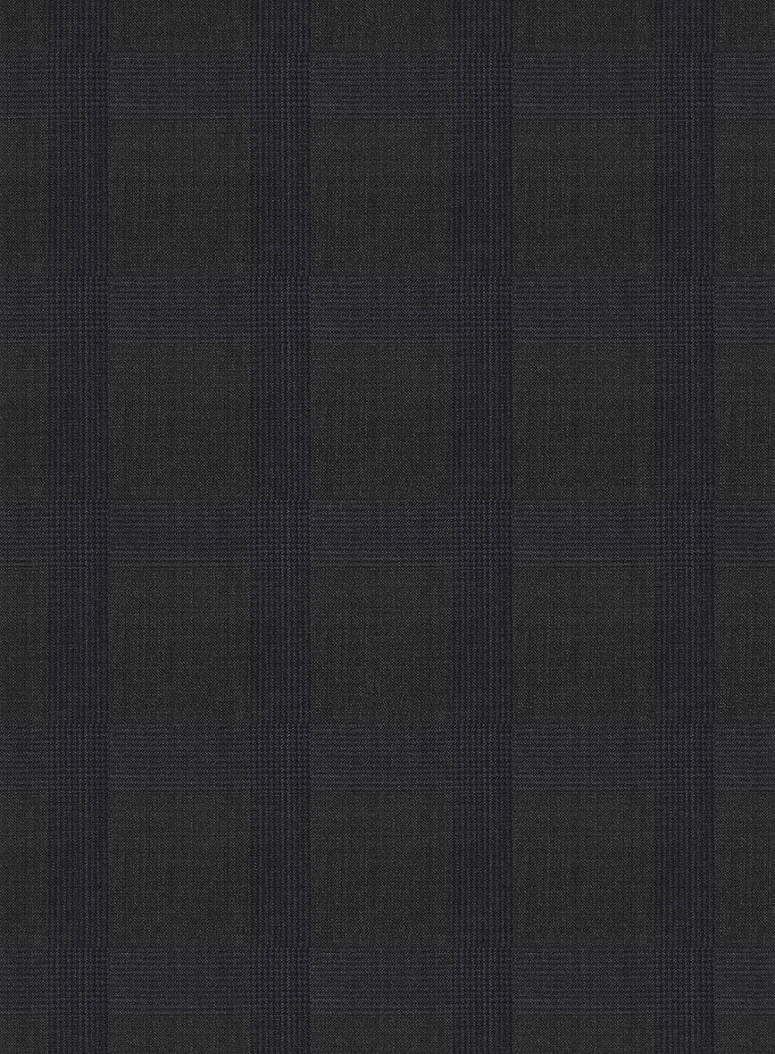 Napolean Knight Charcoal Check Pants - StudioSuits