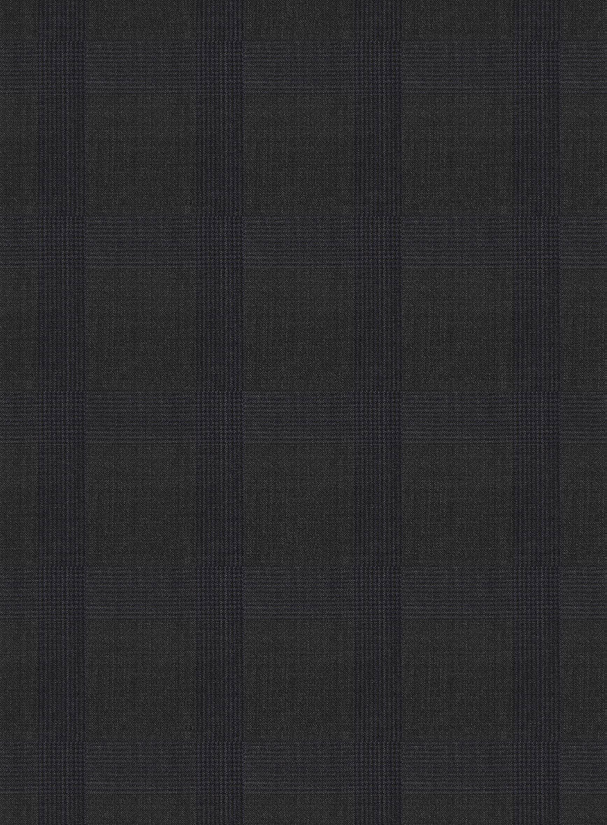 Napolean Knight Charcoal Check Pants - StudioSuits