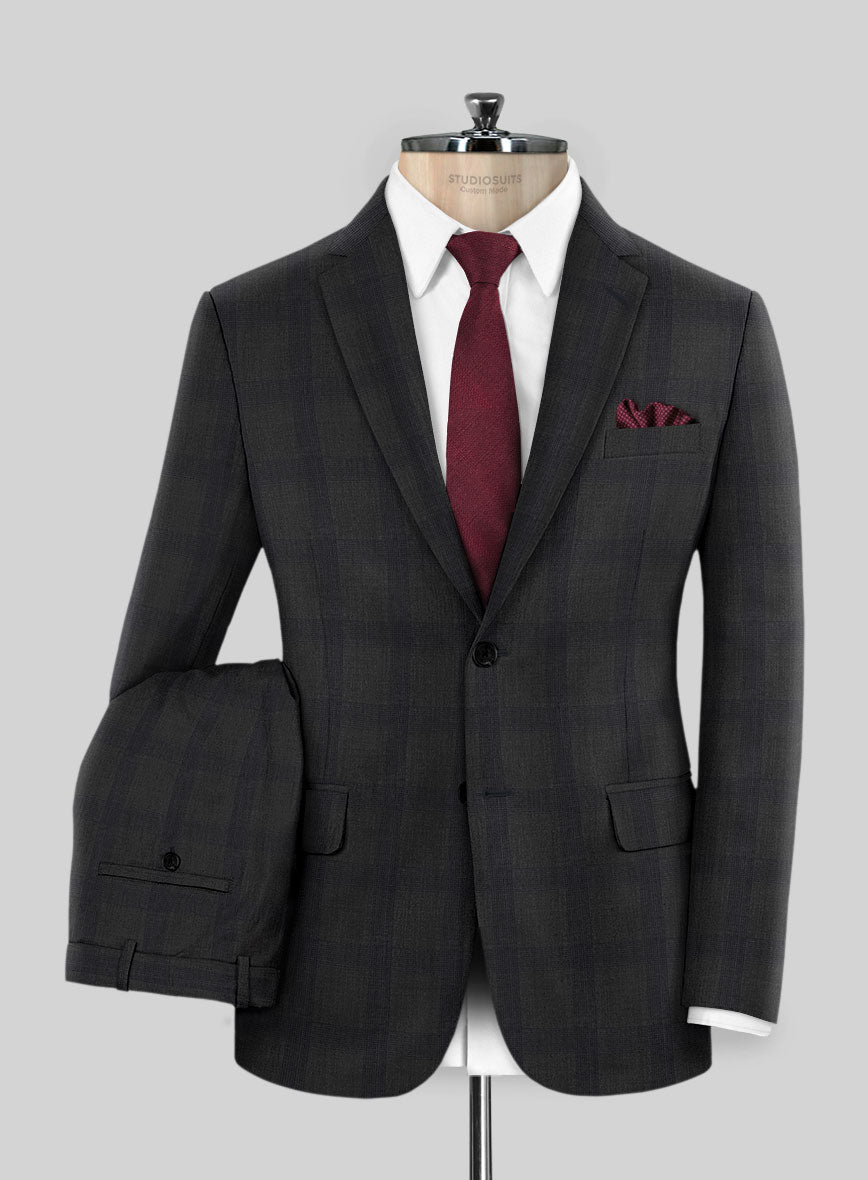 Napolean Knight Charcoal Check Suit - StudioSuits