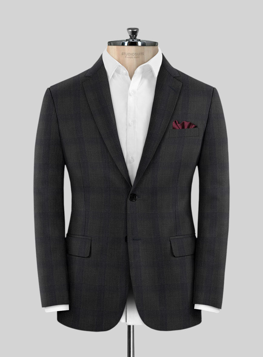 Napolean Knight Charcoal Check Suit - StudioSuits